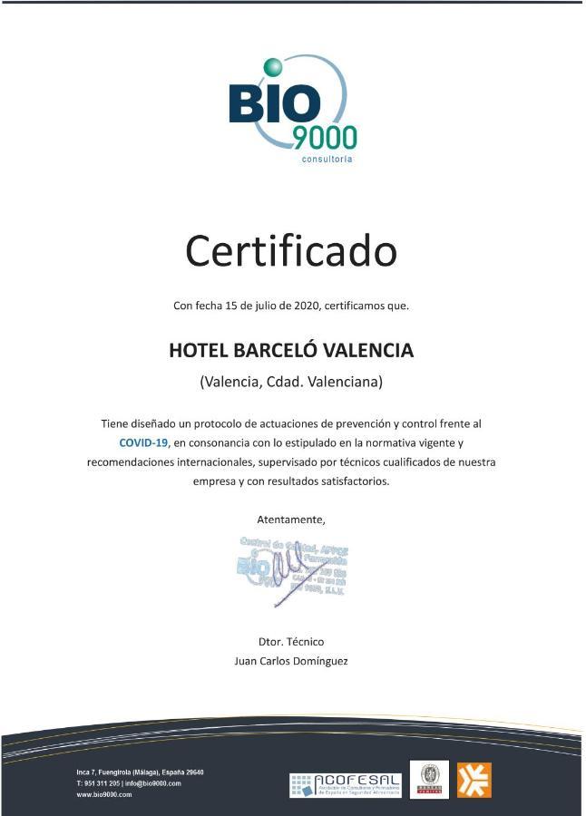 Barcelo Valencia Hotel Exterior foto